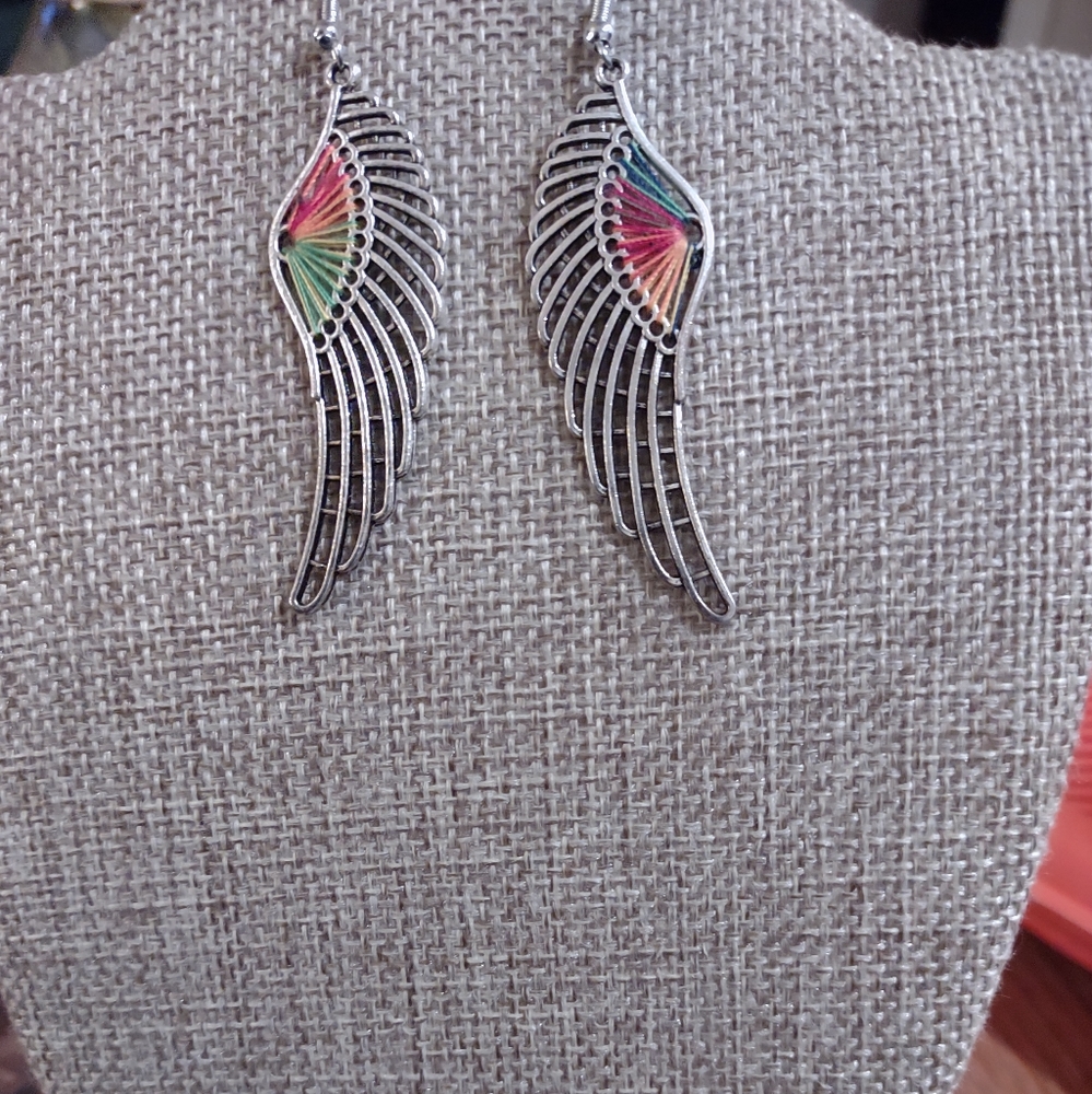 Multicolor Angel Wings Dangle Earrings